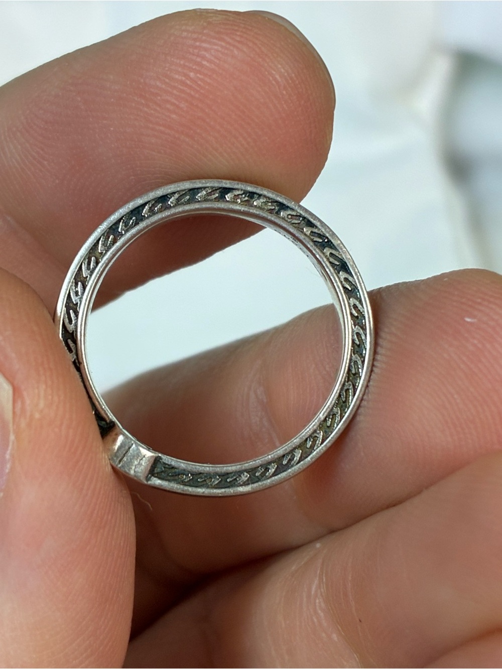 NWT Gucci Silver Metal & Black Enamel Interlocking GG Ring IT Size 13 = 6.75 US - Picture 4 of 8